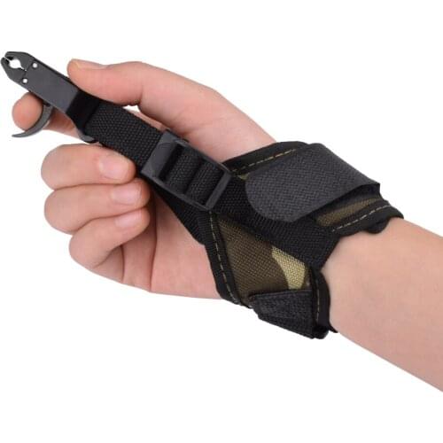 1X Camo Compound Bow Caliper Release Aid Trigger Buckle Wrist Strap Adult Archery Bow Free Shipping