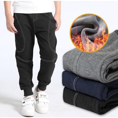Teenage Boys Pants Cotton Winter Thick Kids Trousers Sports Pants For Boys Autumn 5 6 8 10 12 14 Year Casual Kids Boy Clothes