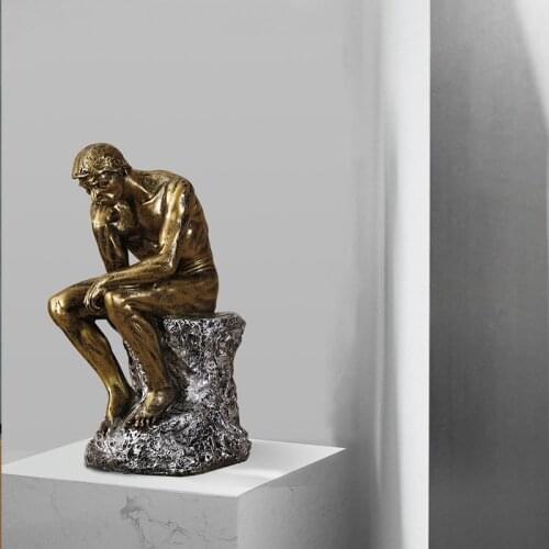 Nordic resin abstract art thinker statue retro home decoration Ornament creative studio decor crafts Natural sandstone sculpture