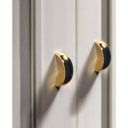 Nordic handle cabinet handle golden light luxury modern minimalist wardrobe cabinet drawer orange handle