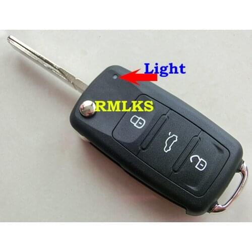 New 3 button Folding Car key Flip Remote Switchblade Key Replacement blank Case FOB Shell Fit For VW VOLKSWAGEN 202AD Seat Skoda