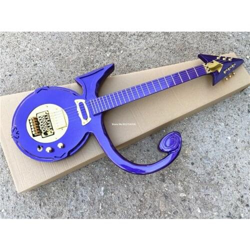High quality prince piercing heart arrow special-shaped electric guitar metal purple free shipping