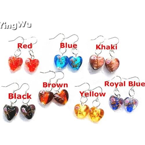 Yingwu Ethnic Glass Dangle Earrings Bohemia Vintage Murano Glass Pendant Earring Water Drop Fashion Jewelry For Women Party