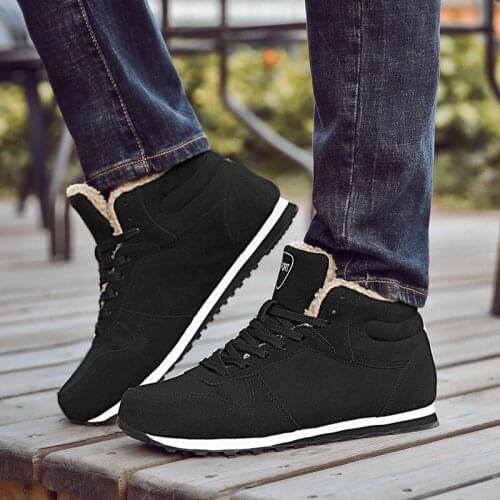 Winter Comfortable Plush Unisex Shoes Breathable Rubber Sole Non-slip Winter Sport Shoes Size 48 For Men Winter Womens Shoes