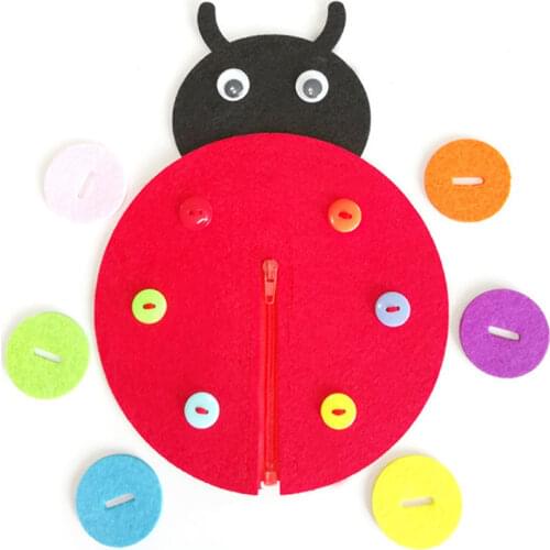 1pc Non-woven Material Ladybug Buttons Handmade Homemade Toys Children Preschool Teaching Aids Kids Montessori Materials