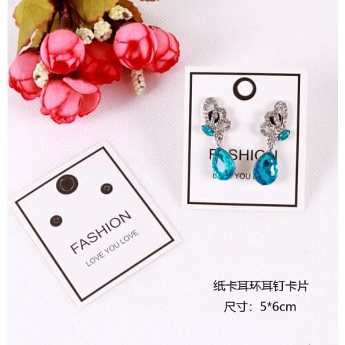 100PCS Black Border Jewelry Earring Packing Card 5*6cm Contracted Stud Earing Ornament Packaging Display Card Tag Customize logo