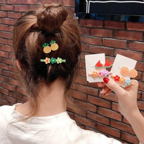 120set/lot 2pcs/set DIY Simple Multi Flowers Fruits Hair BB Clips Baby Candy Hairpins Hair Styling Tools Accessories HA1457
