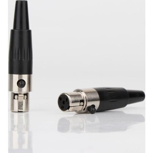 2PCS Hi-end 4 Pin Mini XLR Female DIN Plug Audio AV Solder Connector Hifi Audio Gold Plated XLR female Adapter Connector