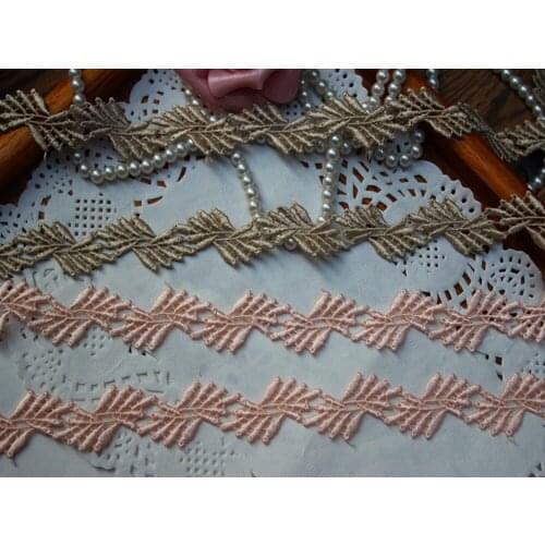 2cm width (30yards/lot) fresh pink champagne venise water soluble lacet rim with high quality for garment accessories or wedding