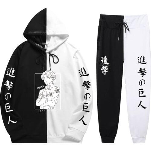 2021 Anime Attack on Titan Hoodie Pants Casual Men Women Tracksuits Casual Jogging Suits Harajuku