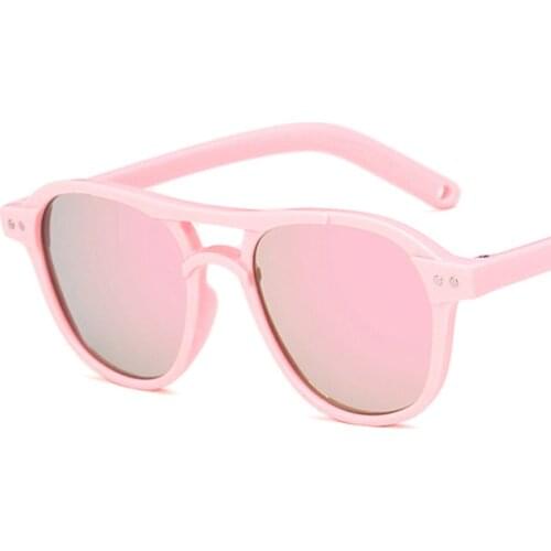 2021 Classic Round Oversized Sunglasses For Children Colorful Mirror Travel Eyeglasses UV400 Fashion Child Kids Big Frame Goggle
