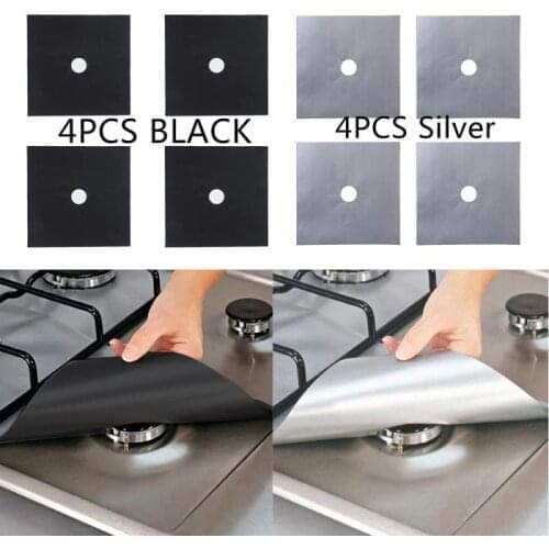 4 Pack Reusable Gas Stove Burner Covers Gas Stove Protectors Kitchen Mat Gas Stove Stovetop Protector Cleaning Pad Liner Cover