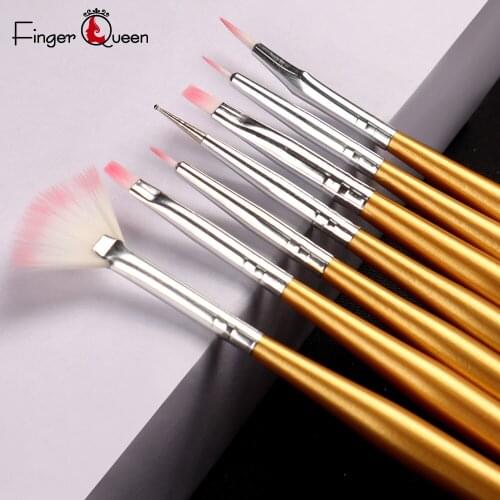 7pcs Nail Art Brush Golden Lines Painting Design Dotting Picking Pen