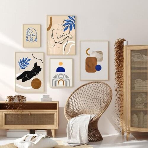 Abstract Figure Body Line Drawing Picture Canvas Painting Poster Print Geometric Wall Art For Living Room Nordic Home Decoration