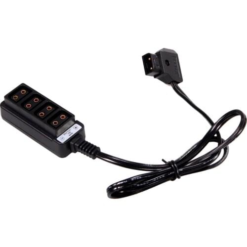 Andoer D-Tap B Type Power Tap to 4 Female D-Tap P-Tap Hub Adapter Splitter Cable for Photography Power Camera Accessories