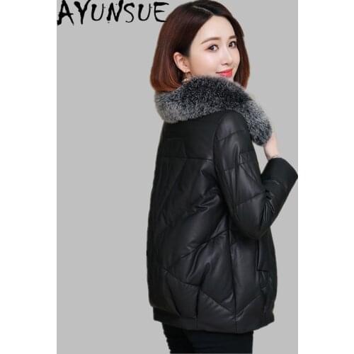 AYUNSUE Women's Leather Down Jackets