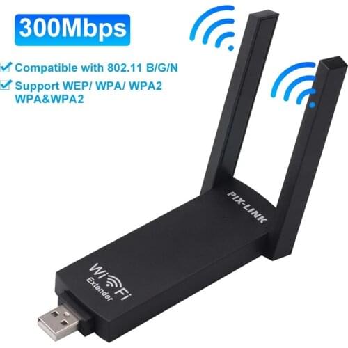 Wireless USB Universal 300Mbps Dual Antennas Wifi Adapter RJ-45 Port Ethernet network Bridge Repeater Client for New Smart TV