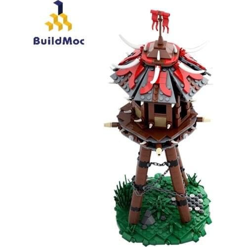 BuildMoc Creator Expert Fantasy Orc’s Tower Architecture MOC Game House Modular Building Blocks Bricks Creator Toys For Children