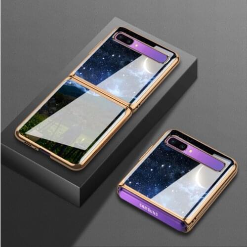 For Samsung Z flip mobile phone case 5g folding sm-f700n protective case f7070 glass electroplating f7000 creative man
