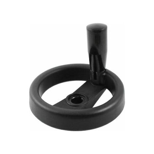 Black Plastic Two Spoke 12mmx100mm Industrial Handwheel w Revolving Handle