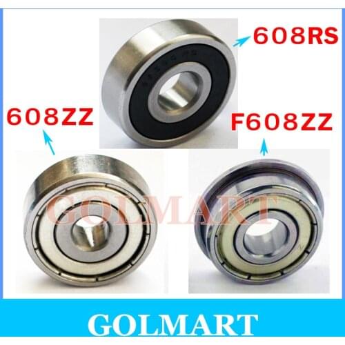 20pcs 608ZZ F608zz Shielded Model Flange Bearing 8x22x7mm ball bearing 608RS 608 608-2RS