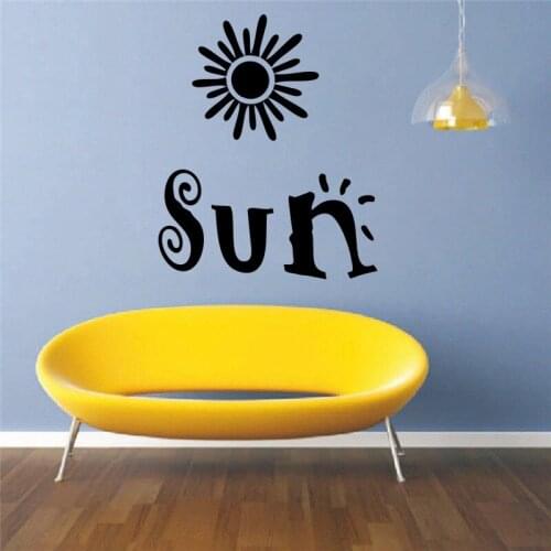 Tanning Salon Wall Stickers Vinyl Quotes Sun Pattern Wall Decal Summer Hot Home Decor Creative DIY Removable Adhesive GYM ArtSY4