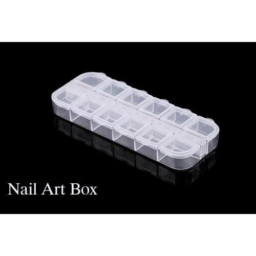 Compartments Container Case Nails Art Empty Storage Rectangle Rhinestones Beads Slices Decorations Nail Art Box empty box YL106