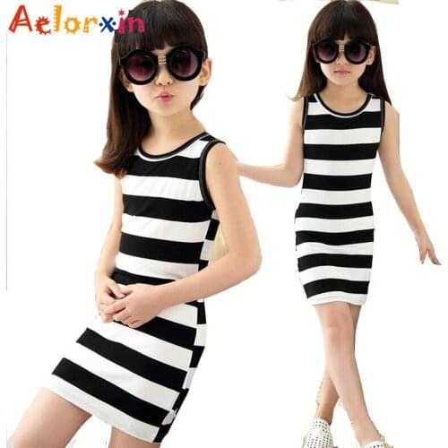 Vest Dresses for Girls Summer Girls Clothes Fashion Children Clothing Cotton Striped Kids Dress Casual Child Princess Sundress