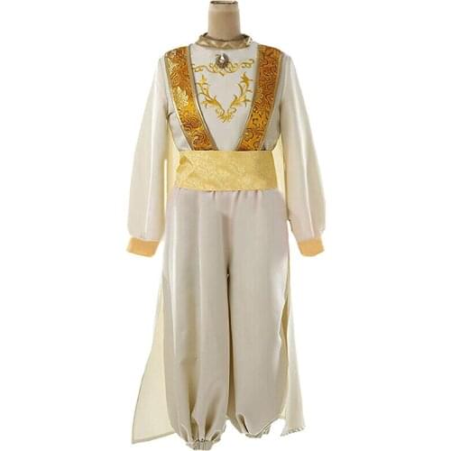 12 2019 Best seller drop ship New 3XL Aladdin Lamp Prince Aladdin Costume For Adult Man Dance Party Movie Cosplay Costume