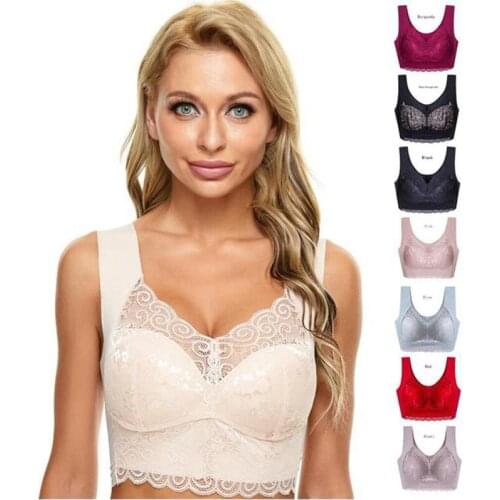 Any Cut Thin And Light Plus Size 6XL High Elasticity No Rims Soft Underwear Fashion Lace Brassiere Women Sexy Bras Ladys Vest