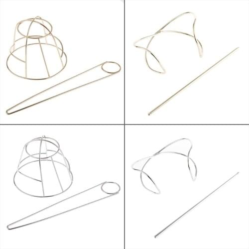 Hollow Geometric Metal Hair Stick Bun Holder Hairpin Barrette Hair Clip Clamp Headdress