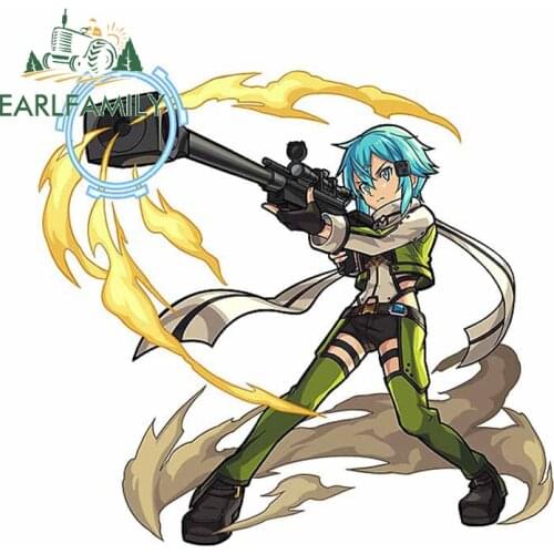 EARLFAMILY 13cm x 9.5cm Auto Car Sticker for Sword Art Online Sinon Anime Fine Decals Waterproof JDM VAN Vinyl Car Assessoires