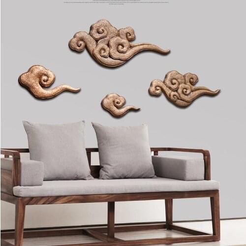 New Chinese Style Creative Resin Xiangyun Wall Hanging Crafts Home Livingroom TV Sofa Background Wall Mural Sticker Decoration