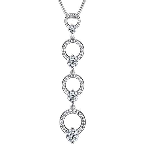 Wholesale Charm Silver Color Pendants For Women Fashion Jewelry Necklace Lady Fashion Jewelry Pendant Four Inlaid Stone AN131