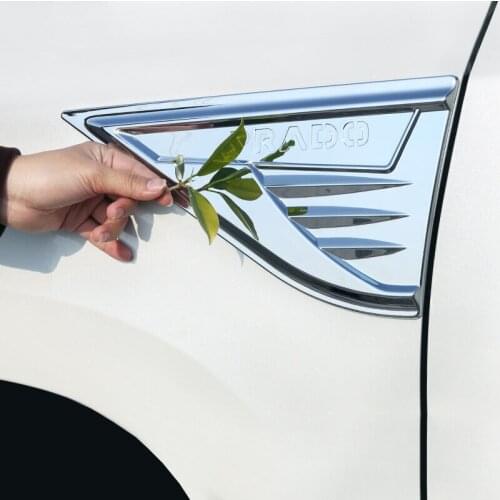 Car Front Fender Engine Side Air Vent Cover Trim Shark Gills Vent Sticker For Toyota Land Cruiser Prado 150 2018 2019 Accessory