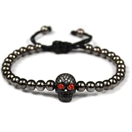 DIY Braided Macrame Bracelet Skull Pulseras Mujer Moda 2018 Beaded Anil Arjandas Bracelets Men Jewelry Zirconia Pulsera Armband