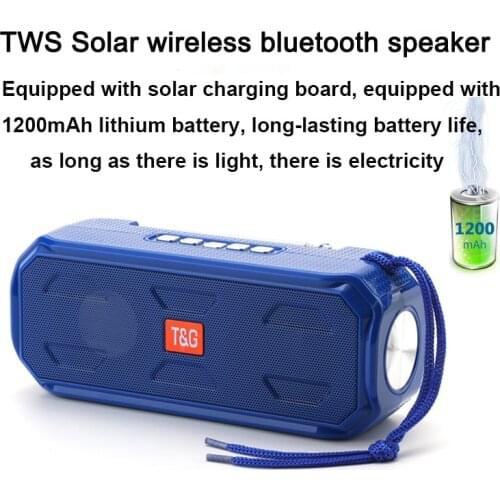 20W high power solar charging wireless bluetooth stereo speaker portable outdoor subwoofer music center with radio flashlight