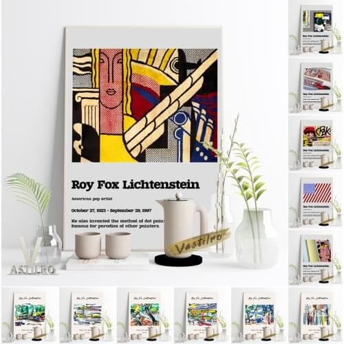 Roy Fox Lichtenstein Pop Art Exhibition Museum Poster Abstract Expressionism Canvas Painting Cartoon Comic Decor Wall Stickers