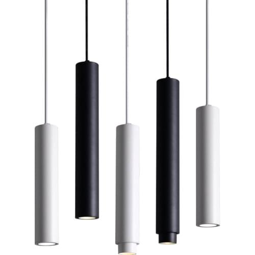 Modern Creative 7W Focusing Zoom LED Pendant Light Long Tube Hanging Light Kitchen Bar Shop Counter Pendant Light For Bedroom