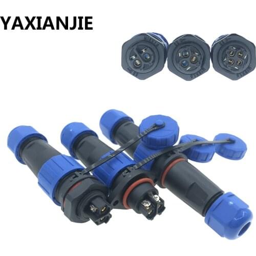 SP16 IP68 waterproof socket connector plug Back nut/Docking/Flange 2 pin 3 pin 4 pin Screw crimping without welding connector