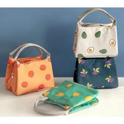 Cartoon Painting Lunch Bags For Women Picnic Students Keep Food Warm Office Lady Cute Square 2021 New Design All-Match Handbags