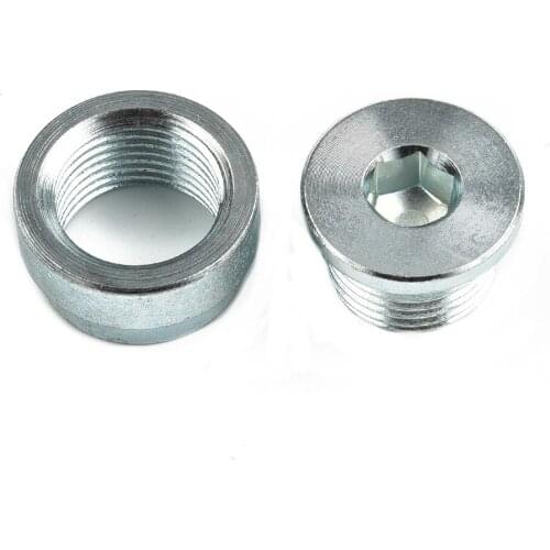 Weld On Oxygen sensor extender Bung+Plug Nut+Cap Silver O2 Durable Practical