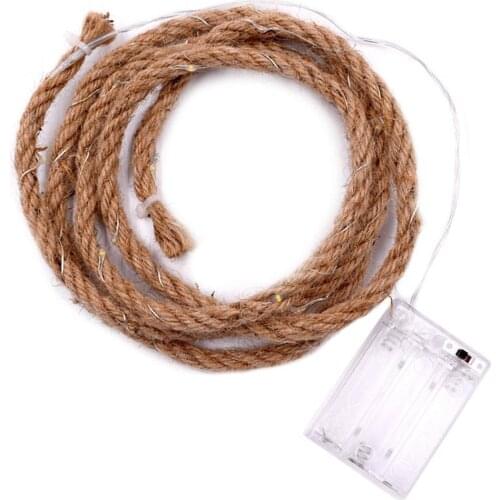 Battery Powered LED String Light 2M20 Led Twine Rope String Lamp For Party/Birthday Decor Indoor Outdoor Garden