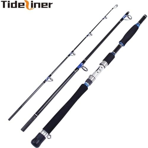 Tideliner Boat fishing Rod 1.8m 1.95m 2.1m Carbon fiber spinning jigging fishing rods Lure weight 70-250g 3 sections travel pole