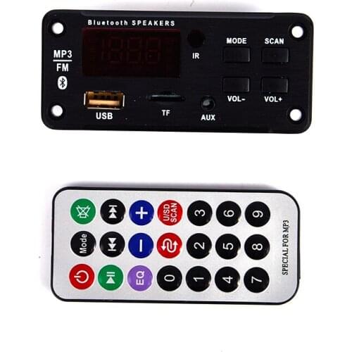 USB AUX Recorders MP3 Player Decoder Hands-free Board 5V 12V Bluetooth 5.0 Car FM Radio Module Support FM TF