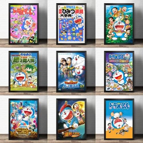 Japanese Cartoon Doraemon Canvas Painting Wall Art Anime Posters Prints Room Decor Pictures for Bedroom Kids Home Decoration