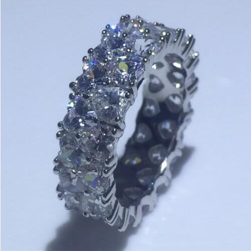 Heart Shape ring 925 sterling silver Engagement Wedding Band Rings for women AAAAA zircon cz Bridal Jewelry