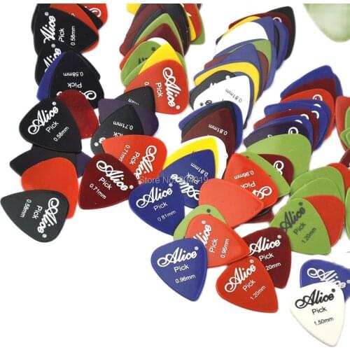 100pcs Alice Smooth ABS Guitar Picks Plectrums 0.58-1.5mm 6 Gauges Mixed