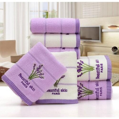 2pcs/set 34*75cm Elegant Lavender Cotton Terry Towels for Adults Face Bathroom Hand Towels Toallas de Mano C-65