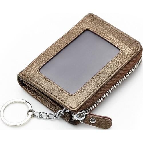 5 pieces/lot Designer Card Case Pocket Genuine Leather Coin Wallet Women Korean Small Purse Female Fashion Card Case MF-2669-A